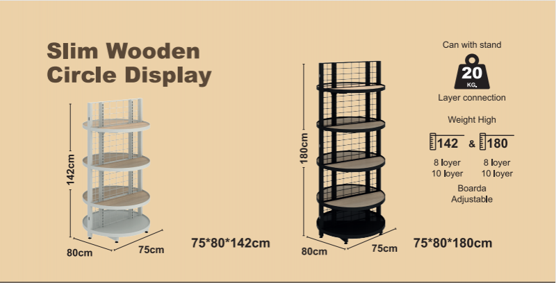 Wyświetlacz Slim Wooden Circle